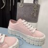 PRADA DOUBLE WHEEL RE-NYLON GABARDINE SNEAKERS PINK - P067