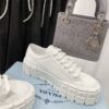 PRADA DOUBLE WHEEL RE-NYLON GABARDINE SNEAKERS WHITE - P065