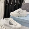 PRADA DOUBLE WHEEL RE-NYLON GABARDINE SNEAKERS WHITE - P065