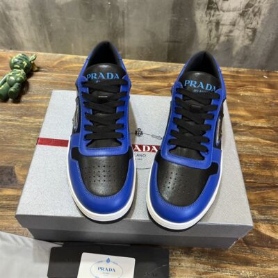 PRADA DOWNTOWN LEATHER SNEAKERS BLUE - P041