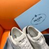 PRADA DOWNTOWN LEATHER SNEAKERS WHITE BLACK - P030