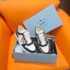 PRADA DOWNTOWN LEATHER SNEAKERS WHITE BLUE - P033