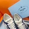 PRADA DOWNTOWN LEATHER SNEAKERS WHITE BLUE - P033