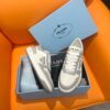 PRADA DOWNTOWN LEATHER SNEAKERS WHITE CRYSTAL - P028