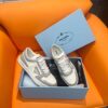 PRADA DOWNTOWN LEATHER SNEAKERS WHITE CRYSTAL - P028