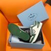 PRADA DOWNTOWN LEATHER SNEAKERS WHITE GREEN - P029