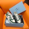 PRADA DOWNTOWN LEATHER SNEAKERS WHITE GREEN - P029