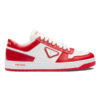 PRADA DOWNTOWN LEATHER SNEAKERS WHITE RED - P036