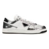 PRADA DOWNTOWN PATENT LEATHER SNEAKERS WHITE SILVER - P032