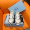 PRADA DOWNTOWN PATENT LEATHER SNEAKERS WHITE SILVER - P032