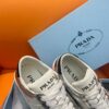 PRADA DOWNTOWN PATENT LEATHER SNEAKERS WHITE SILVER - P032