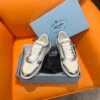 PRADA DOWNTOWN PATENT LEATHER SNEAKERS WHITE SILVER - P032