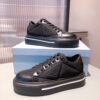 PRADA MACRO RE-NYLON AND BRUSHED LEATHER SNEAKERS - P070