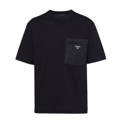 PRADA RE-NYLON AND JERSEY T-SHIRT - A003