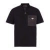 PRADA STRETCH COTTON POLO SHIRT WITH RE-NYLON DETAILS - A001