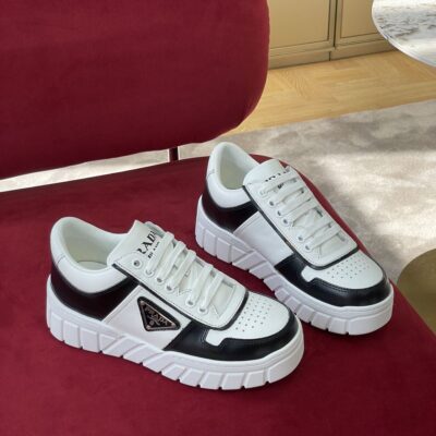 PRADA VOLUMINOUS SNEAKERS WHITE BLACK - P062