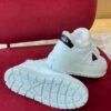 PRADA WHITE LEATHER AND SHEARLING SNEAKERS - P061