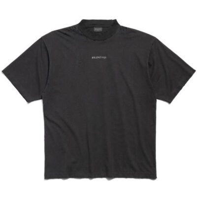 BALENCIAGA BACK T-SHIRT MEDIUM FIT IN BLACK - Y034