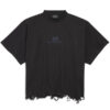 BALENCIAGA BB CLASSIC BALENCIAGA CROPPED T-SHIRT OVERSIZED IN BLACK - Y029