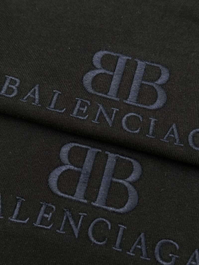 BALENCIAGA BB CLASSIC BALENCIAGA CROPPED T-SHIRT OVERSIZED IN BLACK - Y029