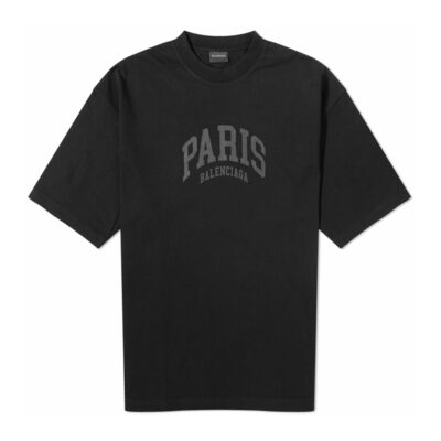 BALENCIAGA CITIES PARIS T-SHIRT IN BLACK - Y046