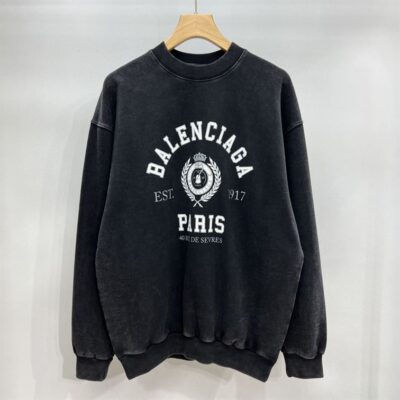 BALENCIAGA COLLEGE 1917 FLEECE REGULAR CREWNECK - BH041