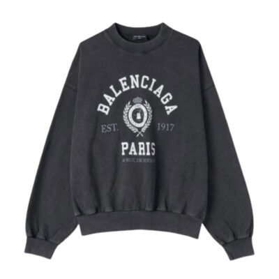 BALENCIAGA COLLEGE 1917 FLEECE REGULAR CREWNECK - BH041