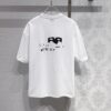 BALENCIAGA COTTON T-SHIRT WHITE BLACK - Y041