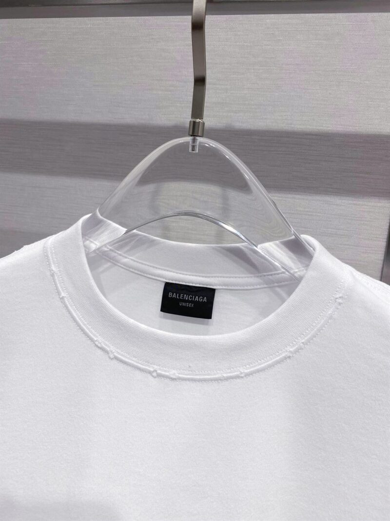 BALENCIAGA COTTON T-SHIRT WHITE BLACK - Y041