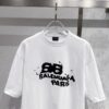 BALENCIAGA COTTON T-SHIRT WHITE BLACK - Y041