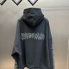 BALENCIAGA DIY METAL OUTLINE HOODIE OVERSIZED IN BLACK WHITE - BH006