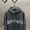 BALENCIAGA DIY METAL OUTLINE HOODIE OVERSIZED IN BLACK WHITE - BH006