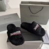 BALENCIAGA FURRY SLIDE BLACK - E047