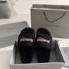 BALENCIAGA FURRY SLIDE BLACK - E047