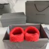 BALENCIAGA FURRY SLIDE RED - E048