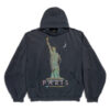 BALENCIAGA PARIS LIBERTY HOODIE OVERSIZED IN BLACK - BH011