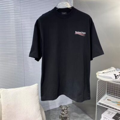 BALENCIAGA POLITICAL CAMPAIGN T-SHIRT LARGE FIT IN BLACK - Y049