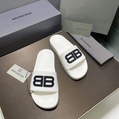 BALENCIAGA POOL SLIDES 3D BB GLOW LOGO - E038