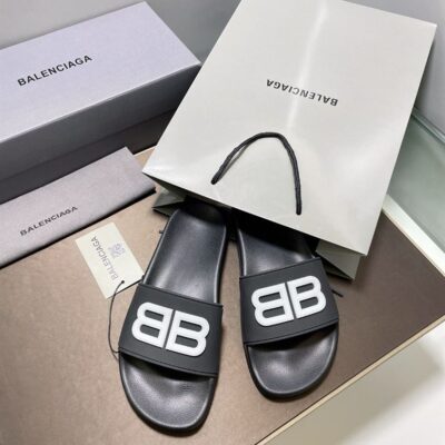 BALENCIAGA POOL SLIDES 3D BB GLOW LOGO - E039