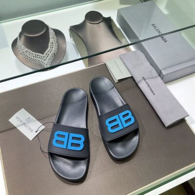 BALENCIAGA POOL SLIDES 3D BB GLOW LOGO - E041