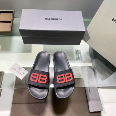 BALENCIAGA POOL SLIDES 3D BB GLOW LOGO - E042