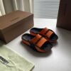 BURBERRY BUCKLOW SLIDES BLACK ORANGE - U008