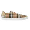 BURBERRY CHECK AND LEATHER SNEAKERS - R009