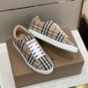 BURBERRY CHECK AND LEATHER SNEAKERS - R009