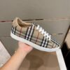 BURBERRY CHECK AND LEATHER SNEAKERS - R009