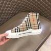 BURBERRY CHECK COTTON HIGH-TOP SNEAKERS - R033