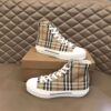 BURBERRY CHECK COTTON HIGH-TOP SNEAKERS - R033