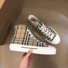 BURBERRY CHECK COTTON HIGH-TOP SNEAKERS - R033