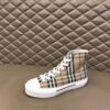 BURBERRY CHECK COTTON HIGH-TOP SNEAKERS - R033