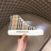 BURBERRY CHECK COTTON HIGH-TOP SNEAKERS - R033